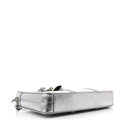 Celine Laminated Grained Calfskin Medium Briefcase Silver 4 of 13