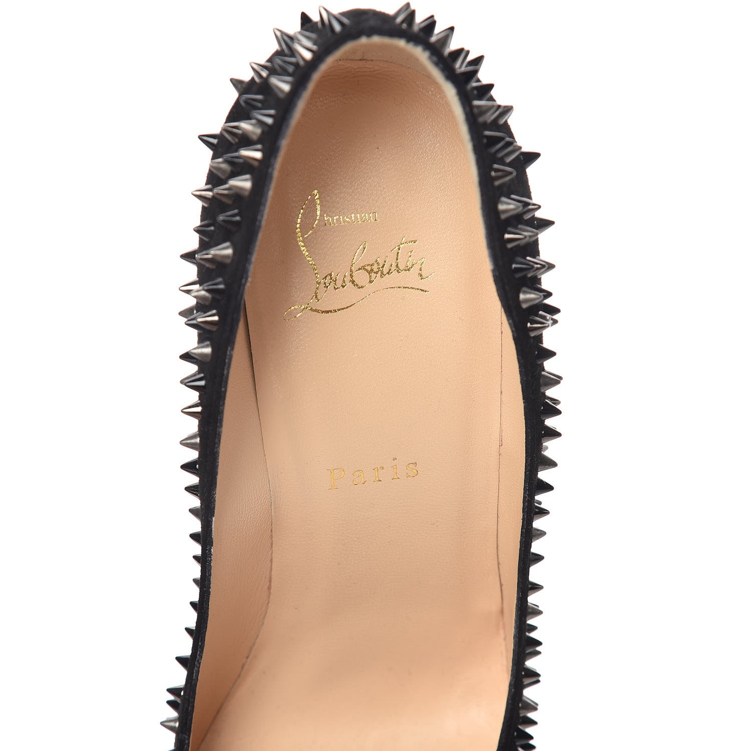 Christian Louboutin Veau Velours Studded Escarpic 100 Pumps 38.5 Black 6 of 7
