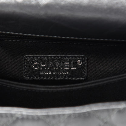 Chanel Metallic Aged Calfskin Quilted Mini Coco Handle Flap Charcoal 6 of 10