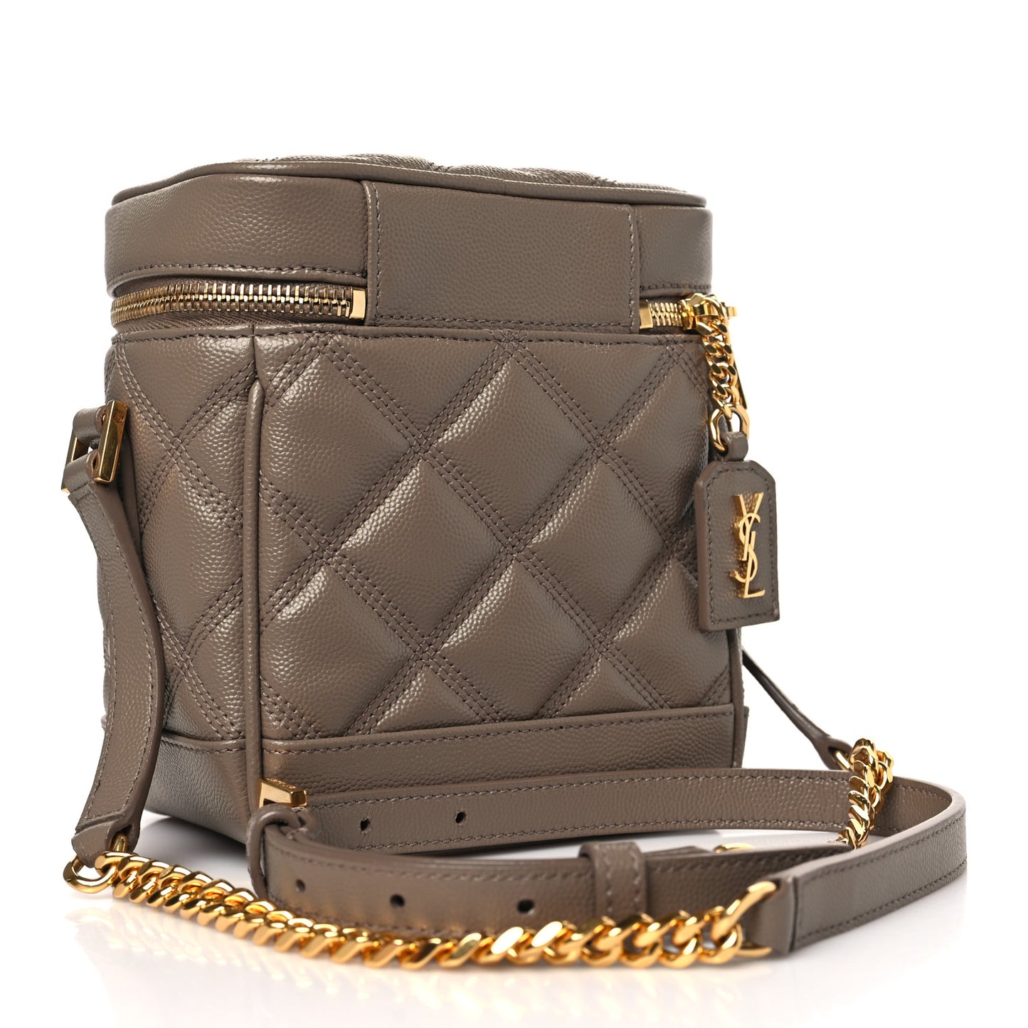 Grain de Poudre Quilted 80's Vanity Bag Dark Beige