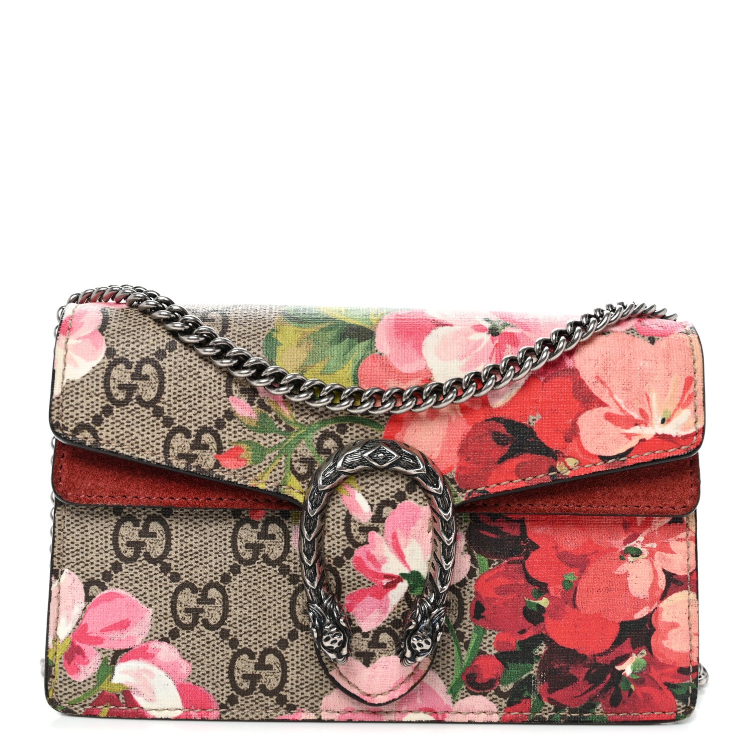 Gucci GG Supreme Monogram Blooms Super Mini Dionysus Shoulder Bag Beige Multicolor Dry Rose 1 of 9