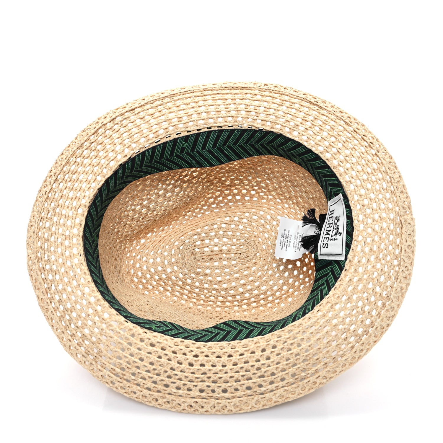 Hermes Braided Raffia Chevrons H Enzo Hat 59 Naturel 7 of 9