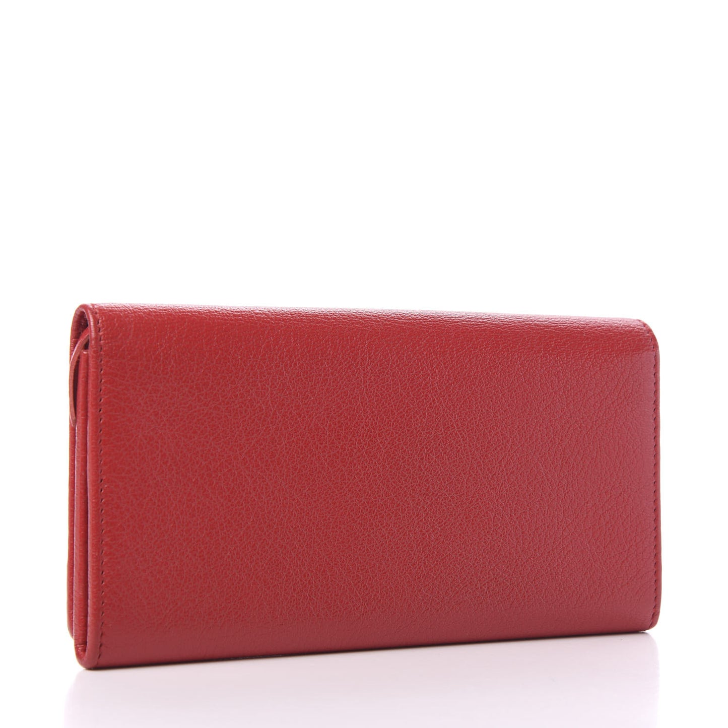 Chevre Gold Metallic Edge Hardware Money Wallet Rouge Grenade