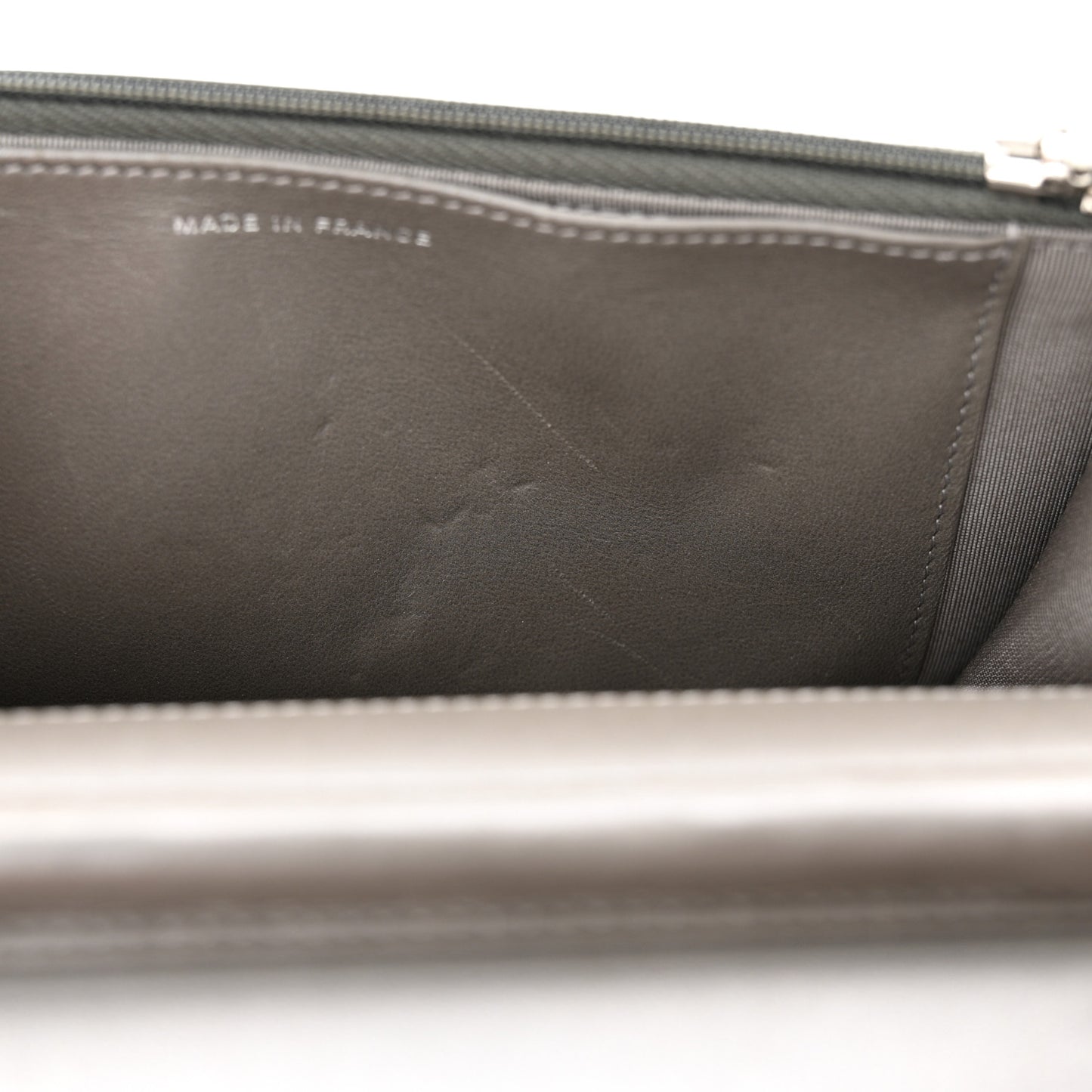 Lambskin Crystal Quilted Wallet On Chain WOC Grey