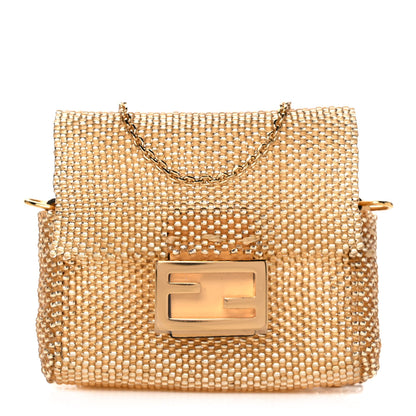 Fendi Glass Vitello King Beaded Mini Pico Baguette Charm Semolino 1 of 8