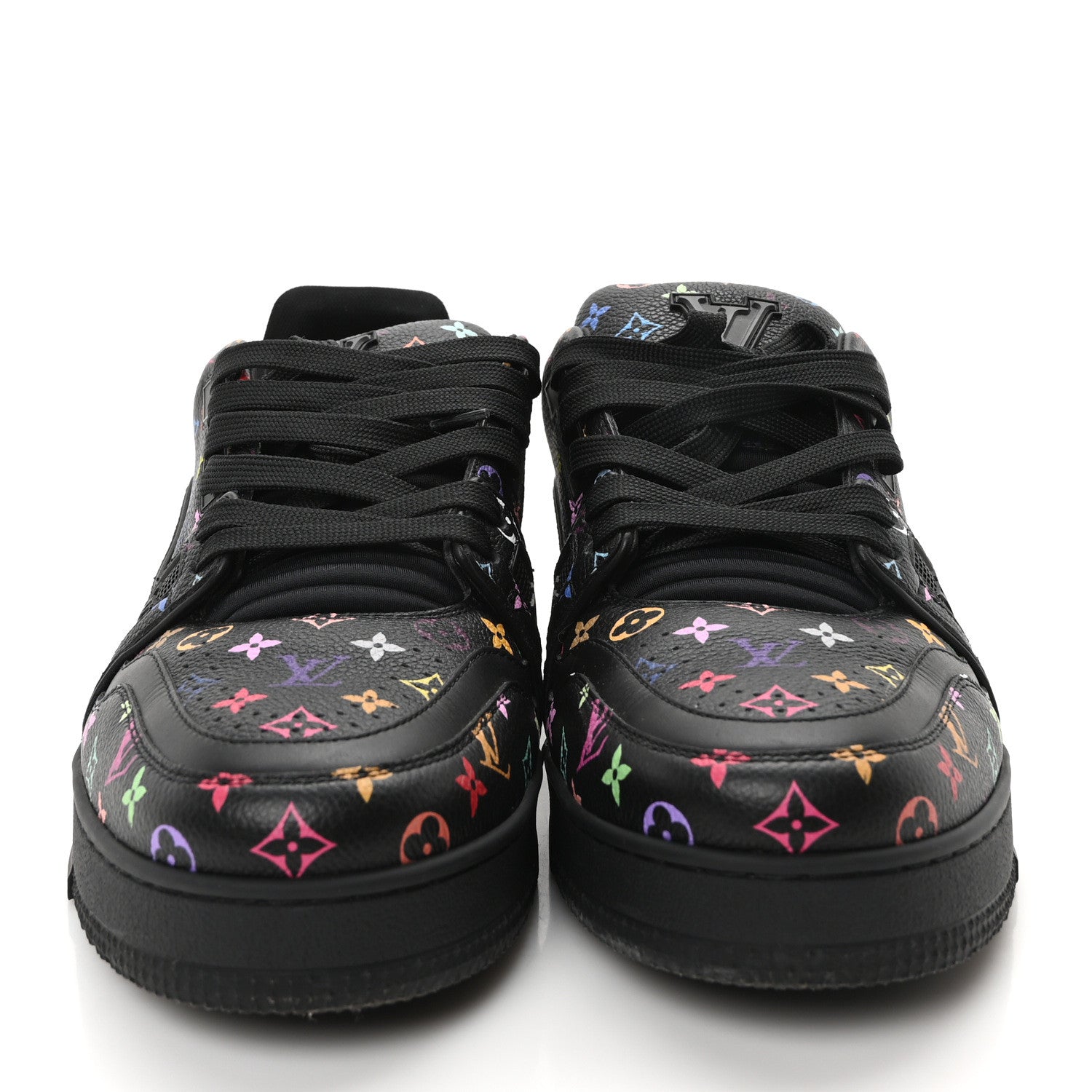 Louis Vuitton LV X TM Calfskin Monogram Multicolor LV Trainer Sneakers 8 Black 3 of 9
