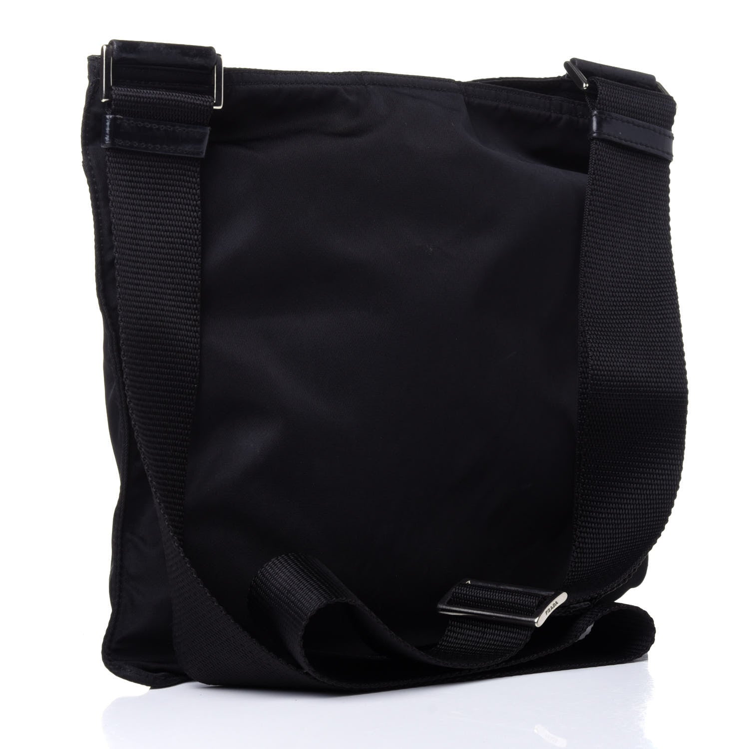 Prada Nylon Vela Flat Messenger Bag Black 3 of 9