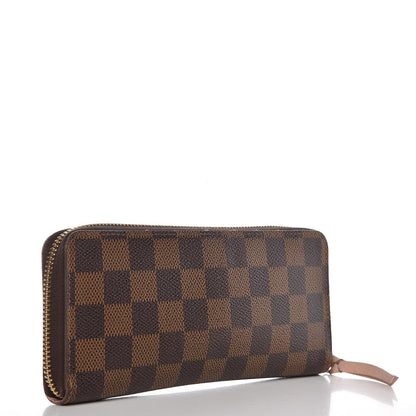 Louis Vuitton Damier Ebene Clemence Wallet Rose Ballerine 3 of 9