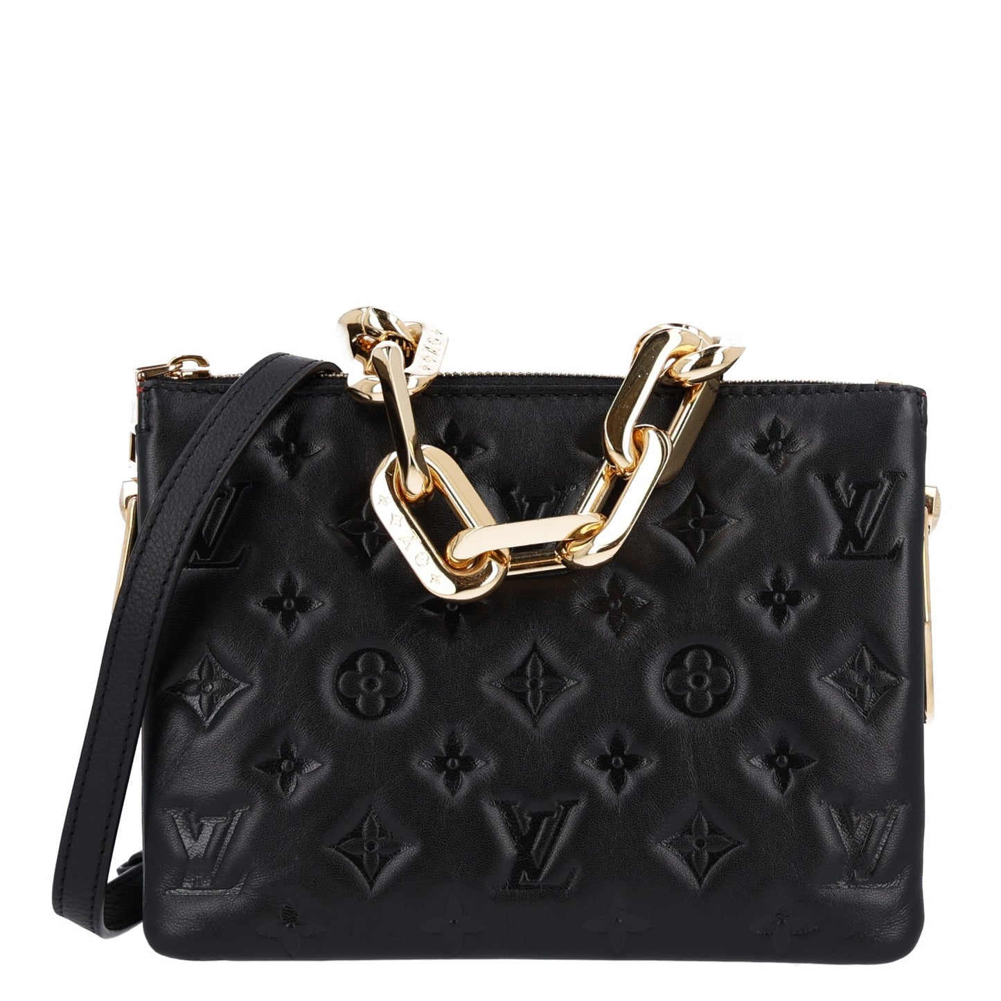 Lambskin Embossed Monogram Coussin BB Black