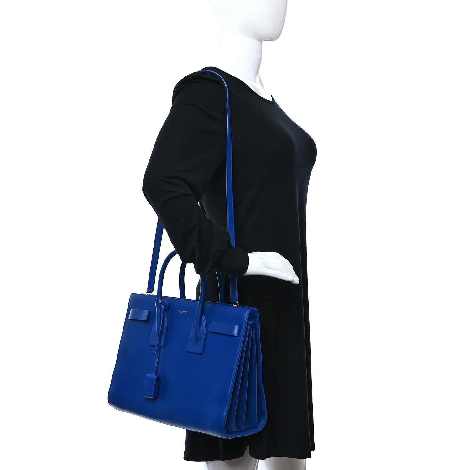Saint Laurent Calfskin Small Sac De Jour Black Royal Blue 2 of 8