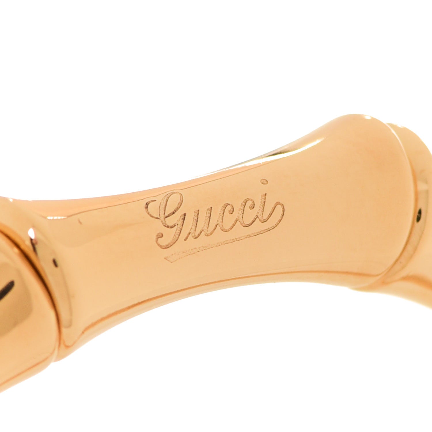 Gucci 18K Yellow Gold Medium Bamboo Spring Bracelet 17 4 of 6