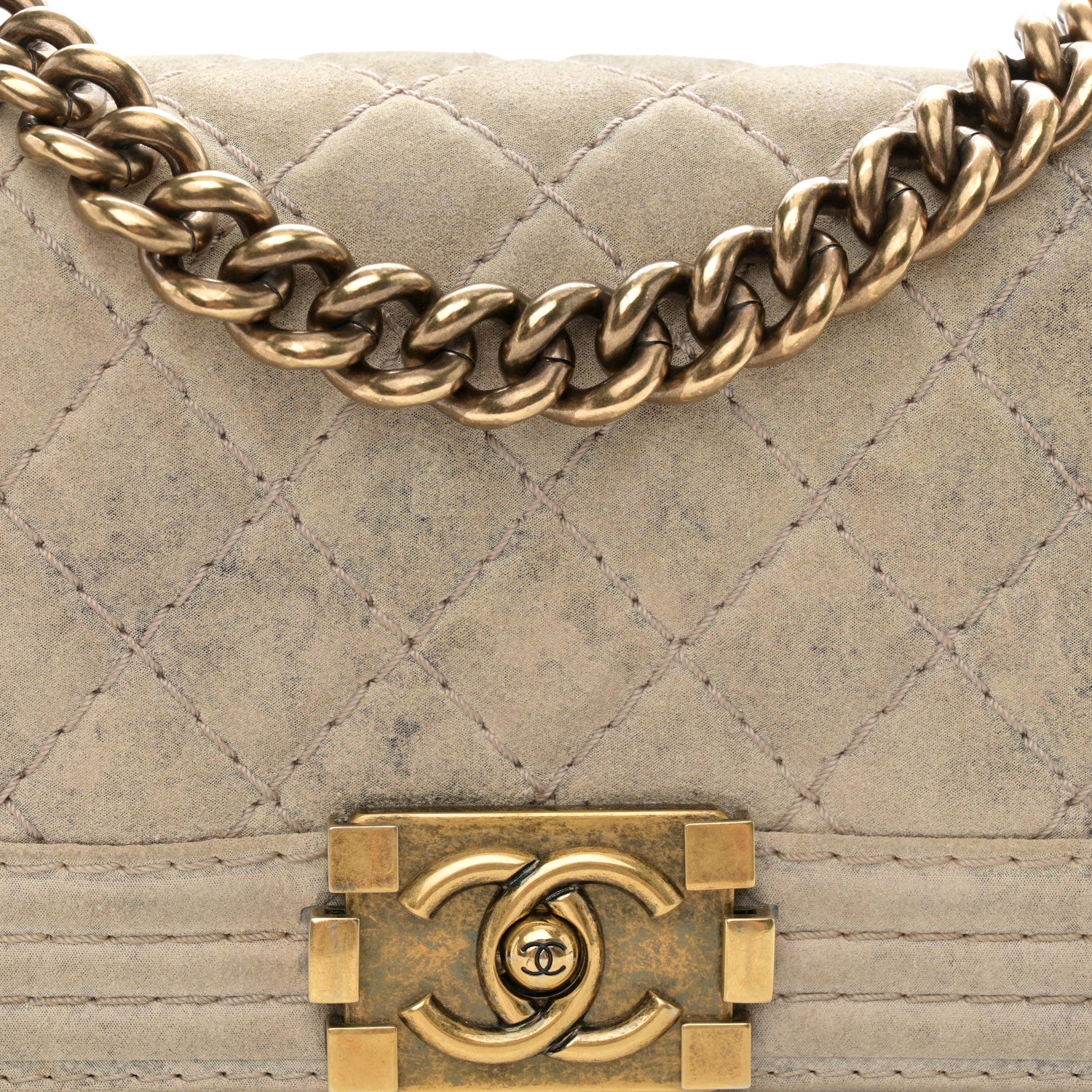 Chanel Iridescent Calfskin Quilted Small Boy Flap Beige 8 of 12