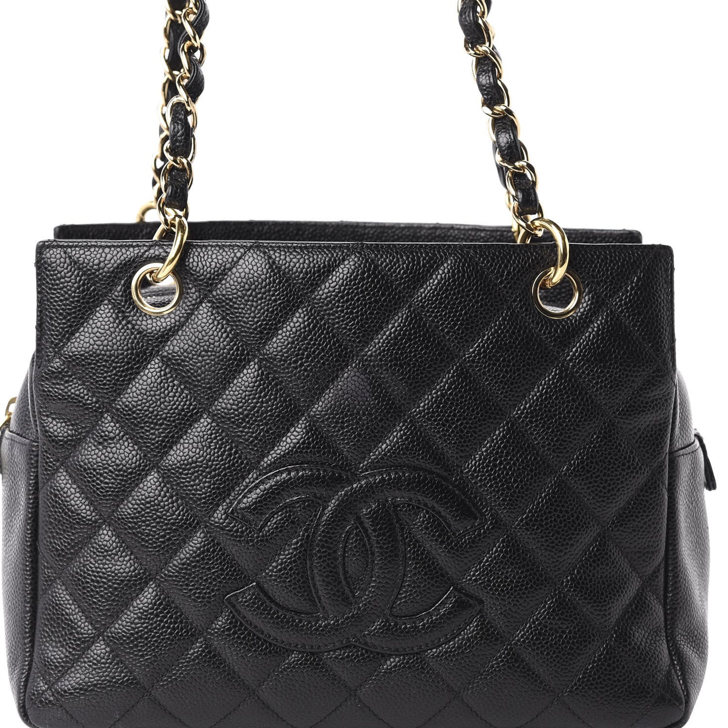 Caviar Quilted Petit Timeless Tote PTT Black