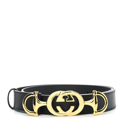 Gucci Calfskin Zumi 30mm Belt 85 34 Black 1 of 5