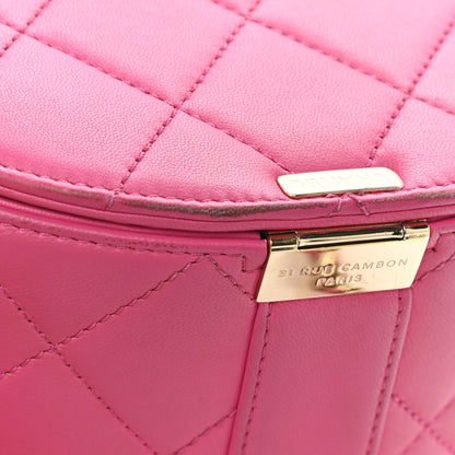 Chanel Lambskin Resin Elegant Chain Vanity Case Dark Pink 13 of 15