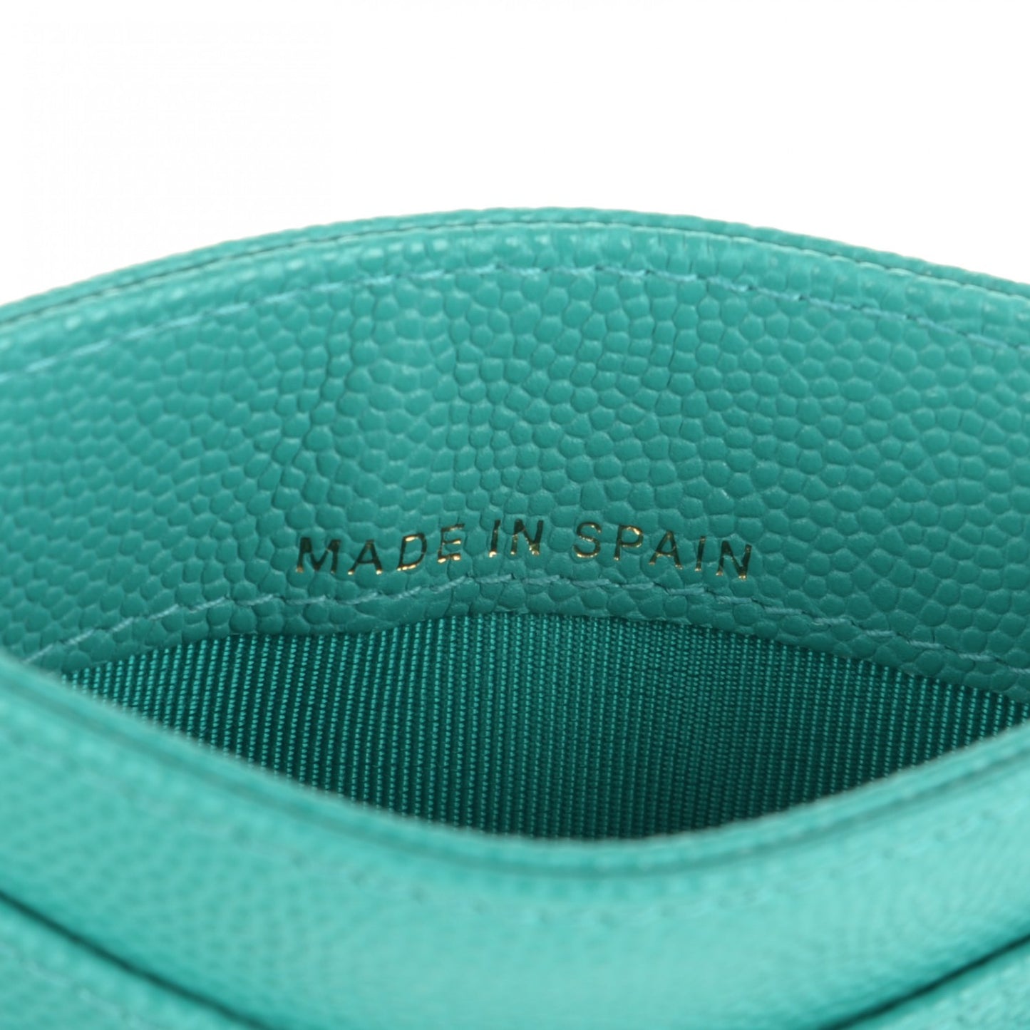 Caviar Quilted Card Holder Turquoise