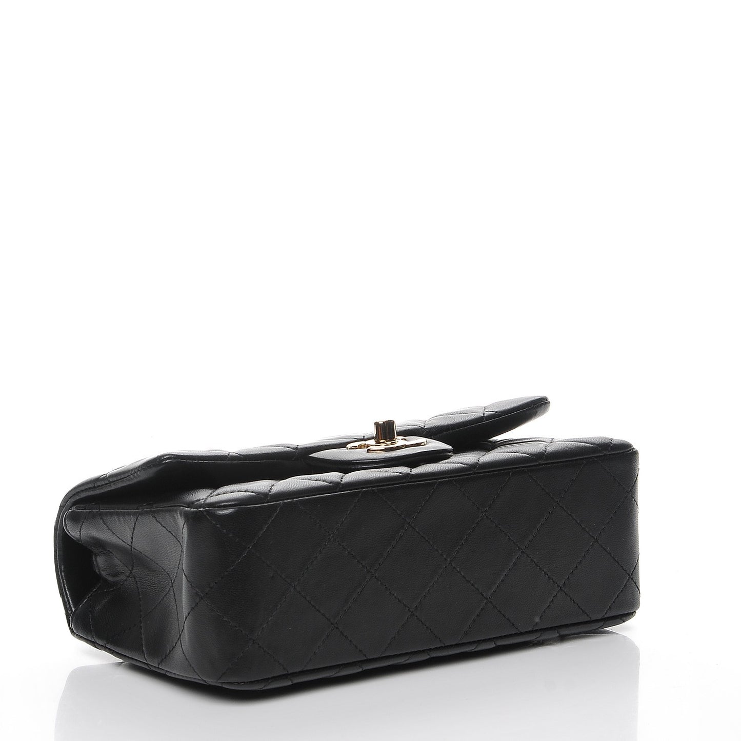 Lambskin Quilted Mini Rectangular Flap Black