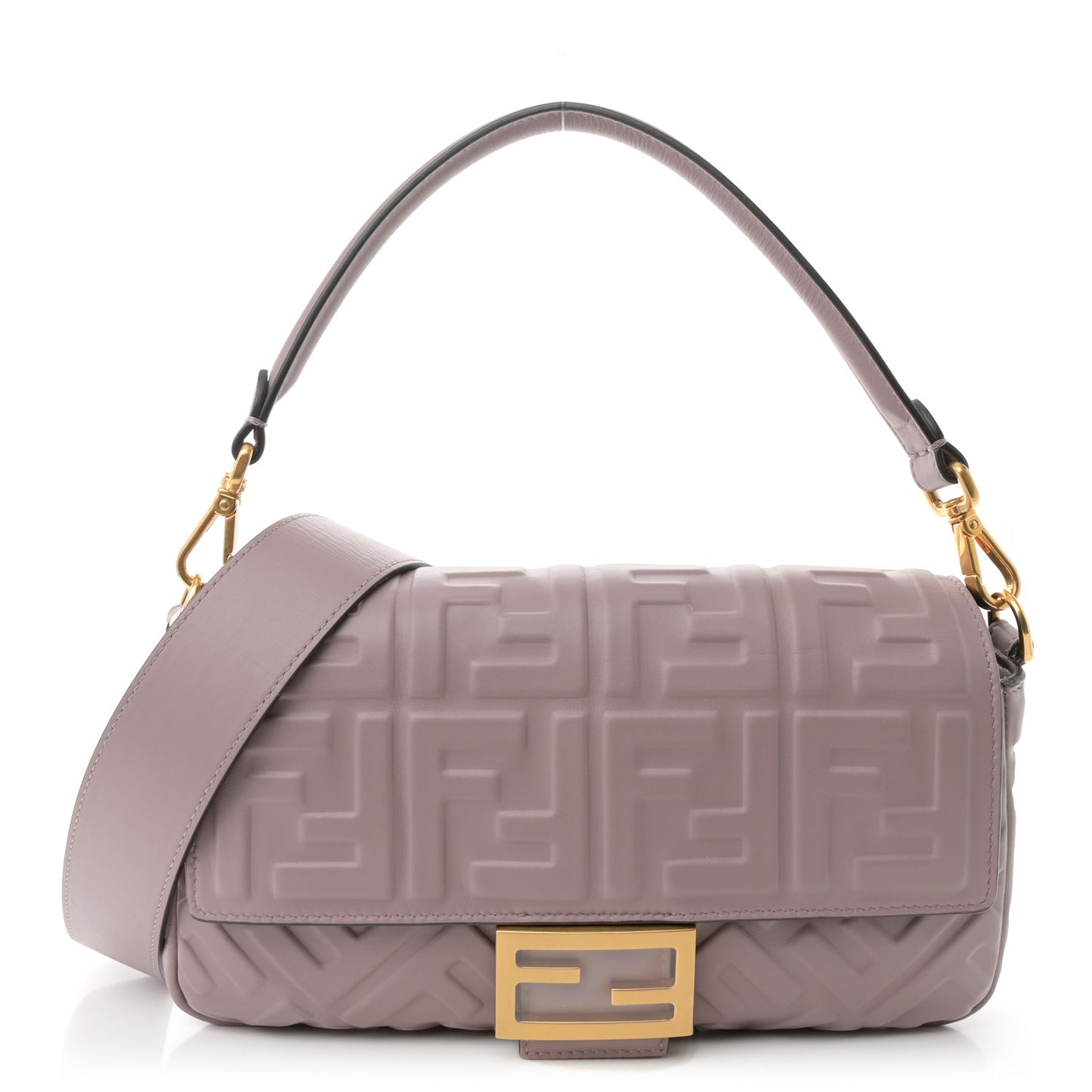 Nappa FF 1974 Embossed Baguette Dusty Mauve