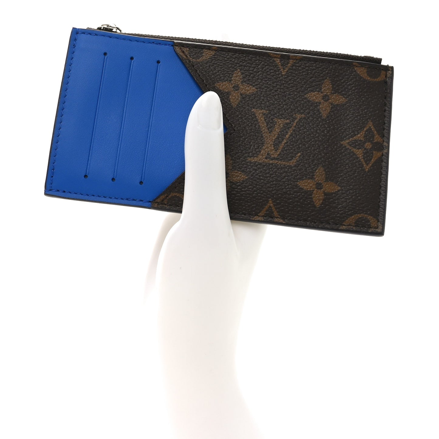 Monogram Calfskin Coin Card Holder Indigo Blue