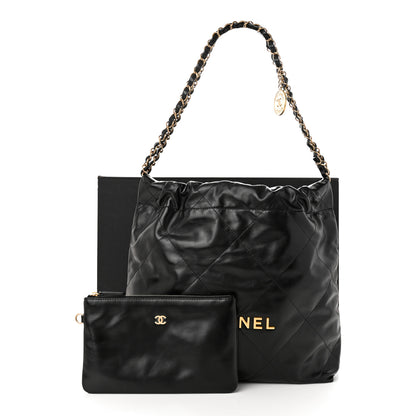 Chanel Shiny Calfskin Quilted Small Chanel 22 Black 12 of 12