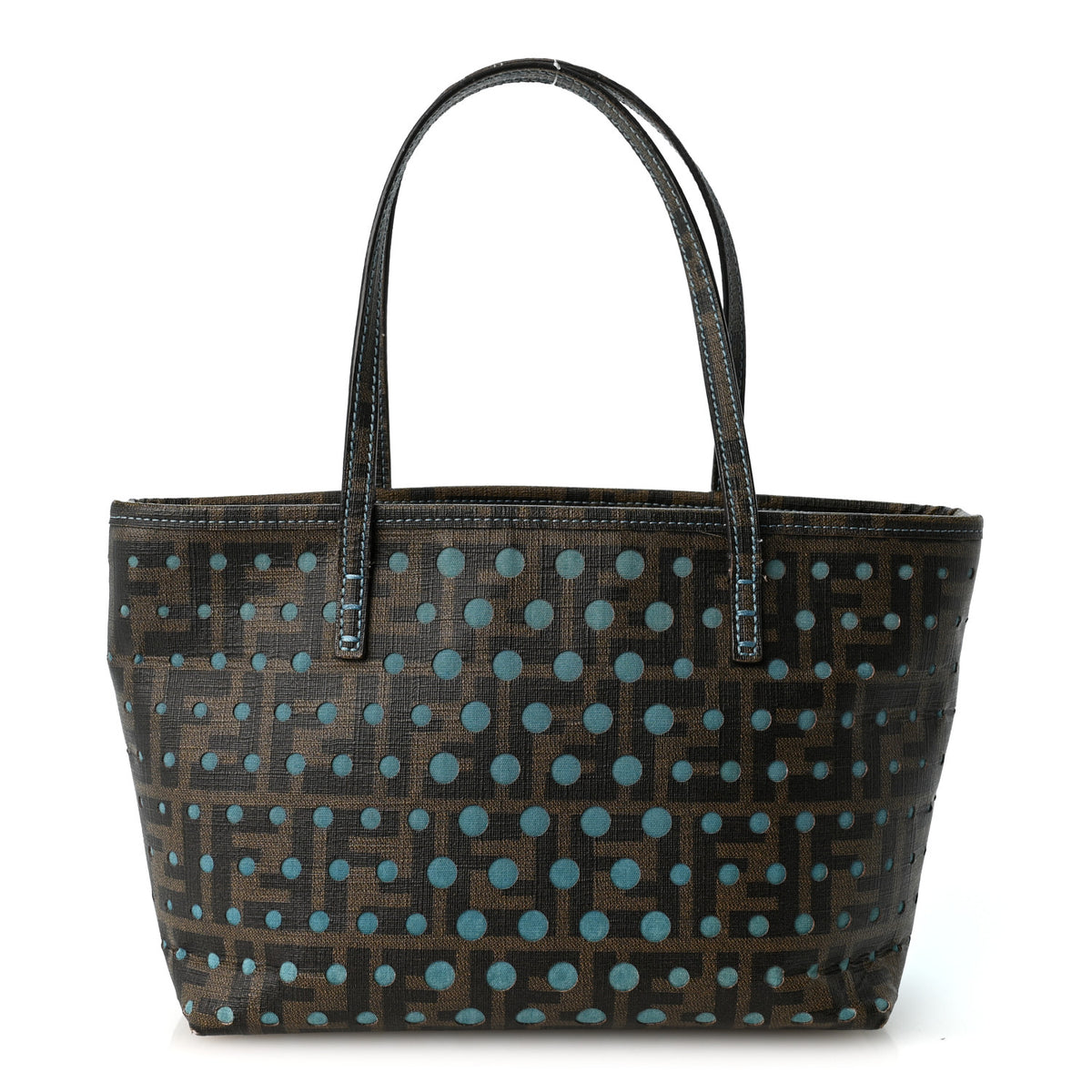 Zucca Spalmati Vitello FF Mini Roll Tote Tobacco Pavone