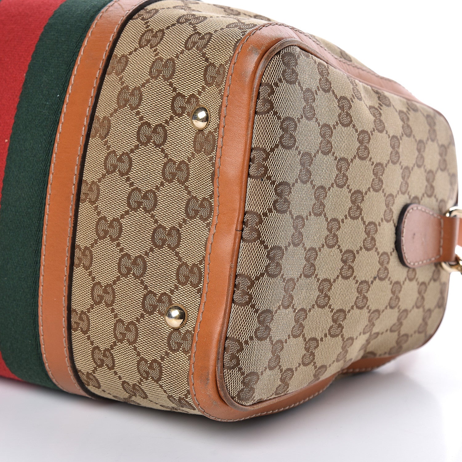 Gucci Monogram Vintage Web Medium Boston Tobacco 10 of 19
