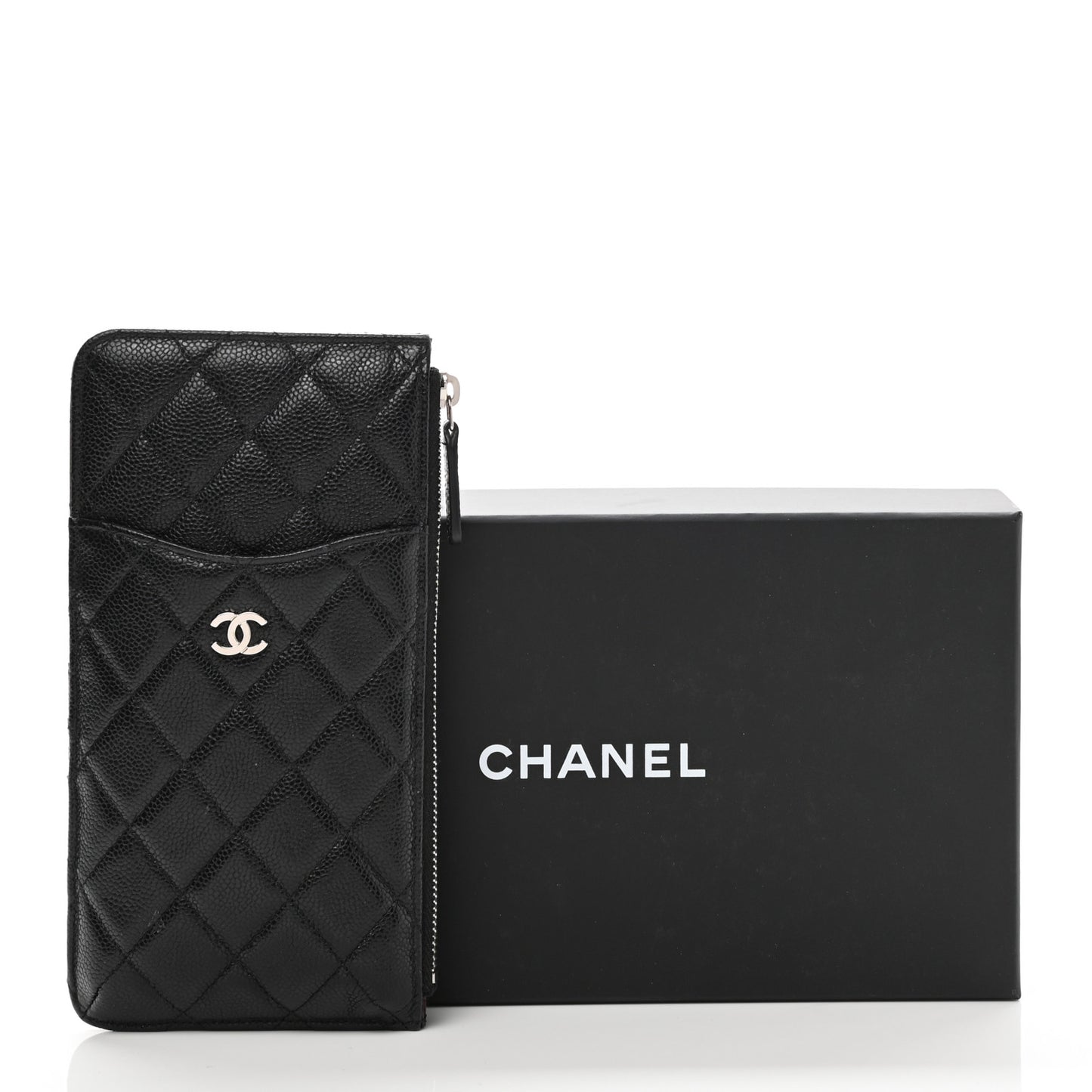 Caviar Quilted Classic iPhone Pouch Black