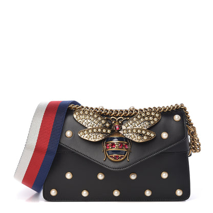 Gucci Nappa Pearl Studded Mini Queen Margaret Broadway Shoulder Bag Black 1 of 14