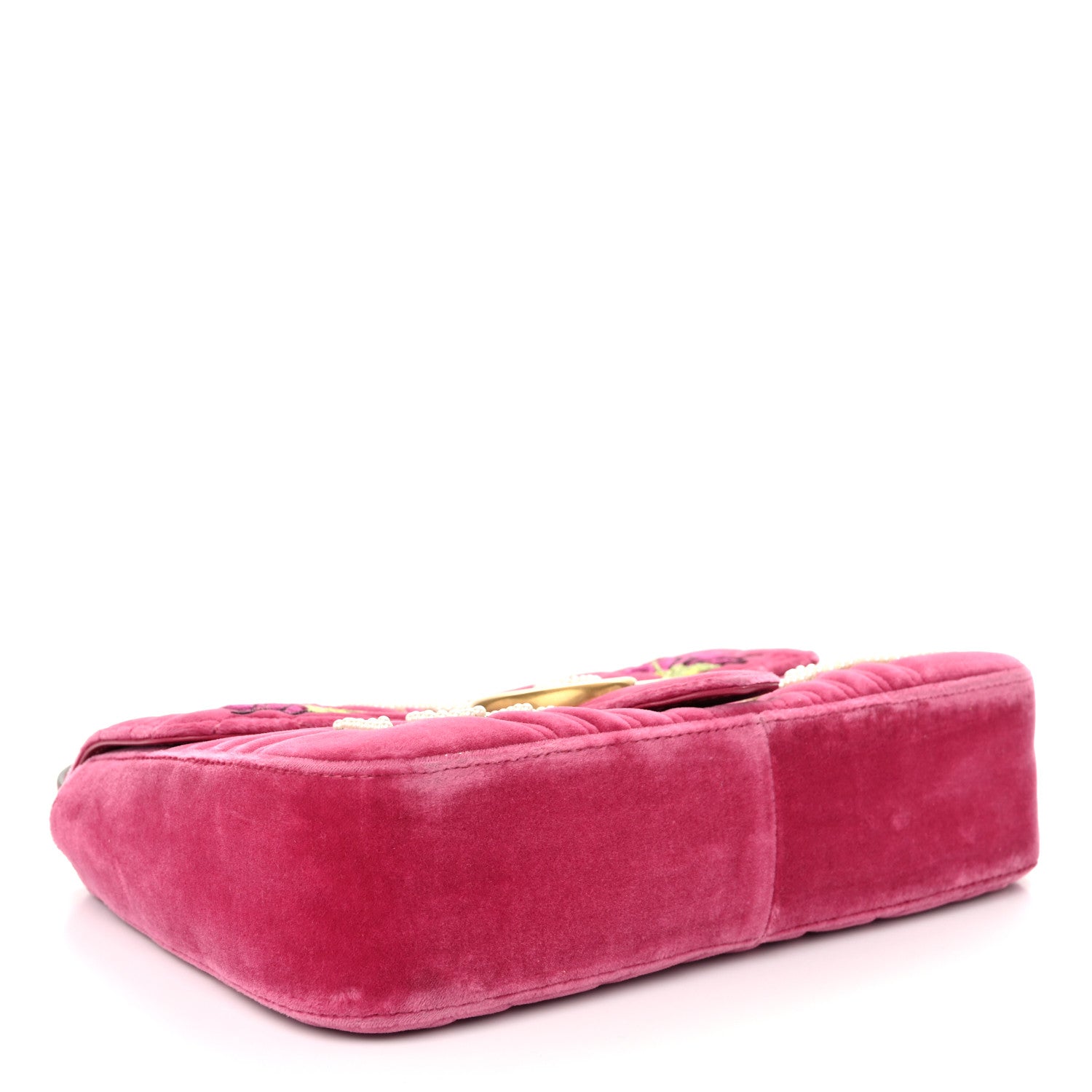 Gucci Velvet Matelasse Blind for Love Embroidered Medium GG Marmont Shoulder Bag Light Raspberry Rose Multicolor 4 of 10