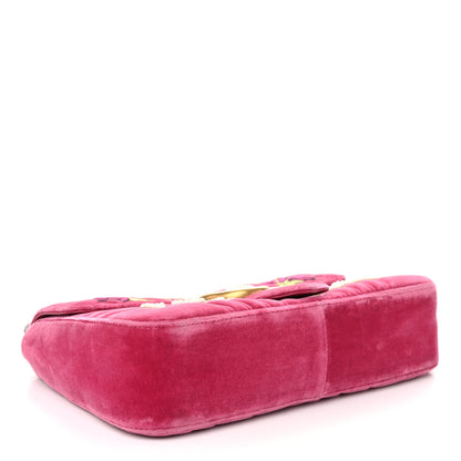 Gucci Velvet Matelasse Blind for Love Embroidered Medium GG Marmont Shoulder Bag Light Raspberry Rose Multicolor 4 of 10