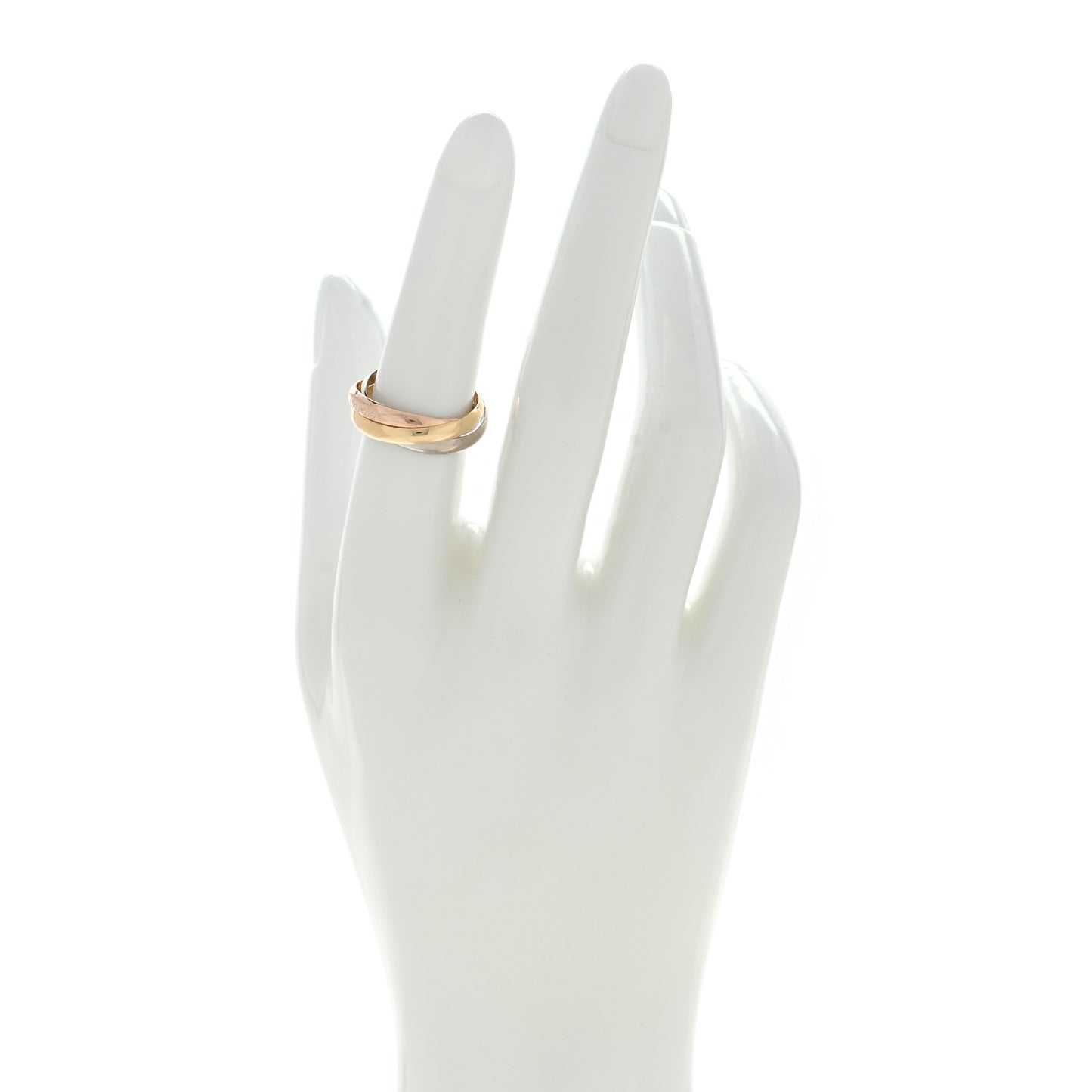 18K Pink Yellow White Gold Small Trinity Ring 52 6