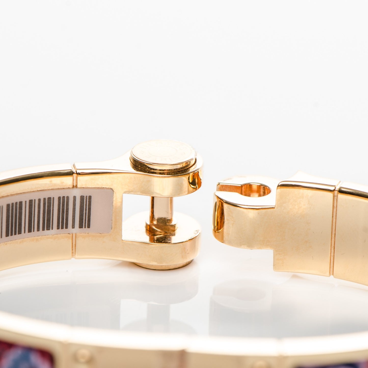 Enamel Printed Narrow Cachemire Fleuri Hinged Bracelet S Surnaturel