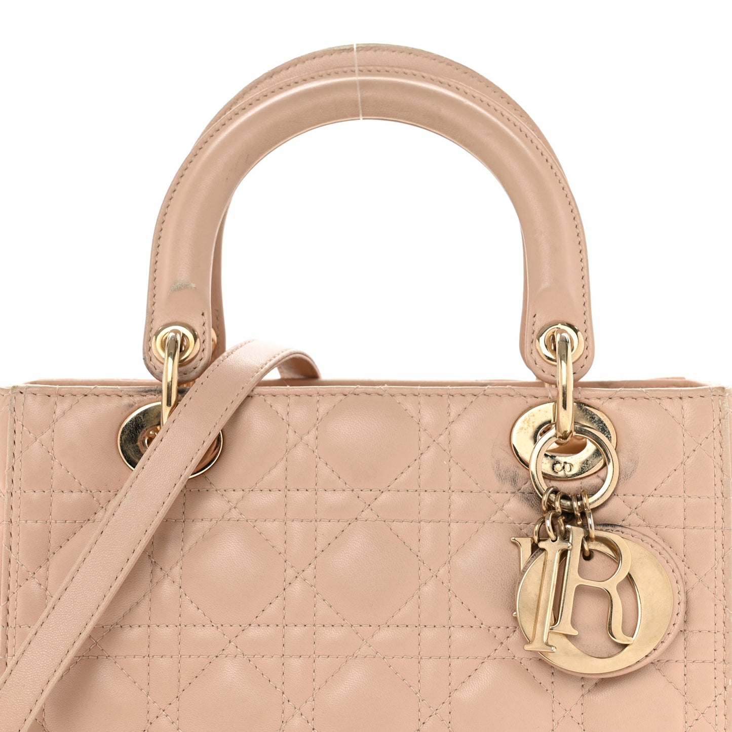 Lambskin Cannage Medium Lady Dior Beige