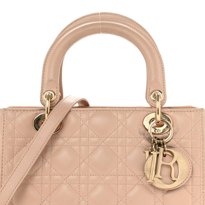 Christian Dior Lambskin Cannage Medium Lady Dior Beige 8 of 12