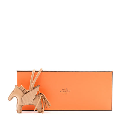Hermes Milo Lambskin Matte Alligator Touch Grigri Rodeo Pegase Horse Bag Charm PM Chai 5 of 5