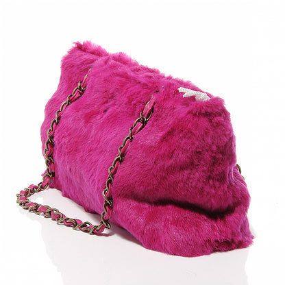 Chanel Rabbit Fur Tote Fuchsia 6 of 8