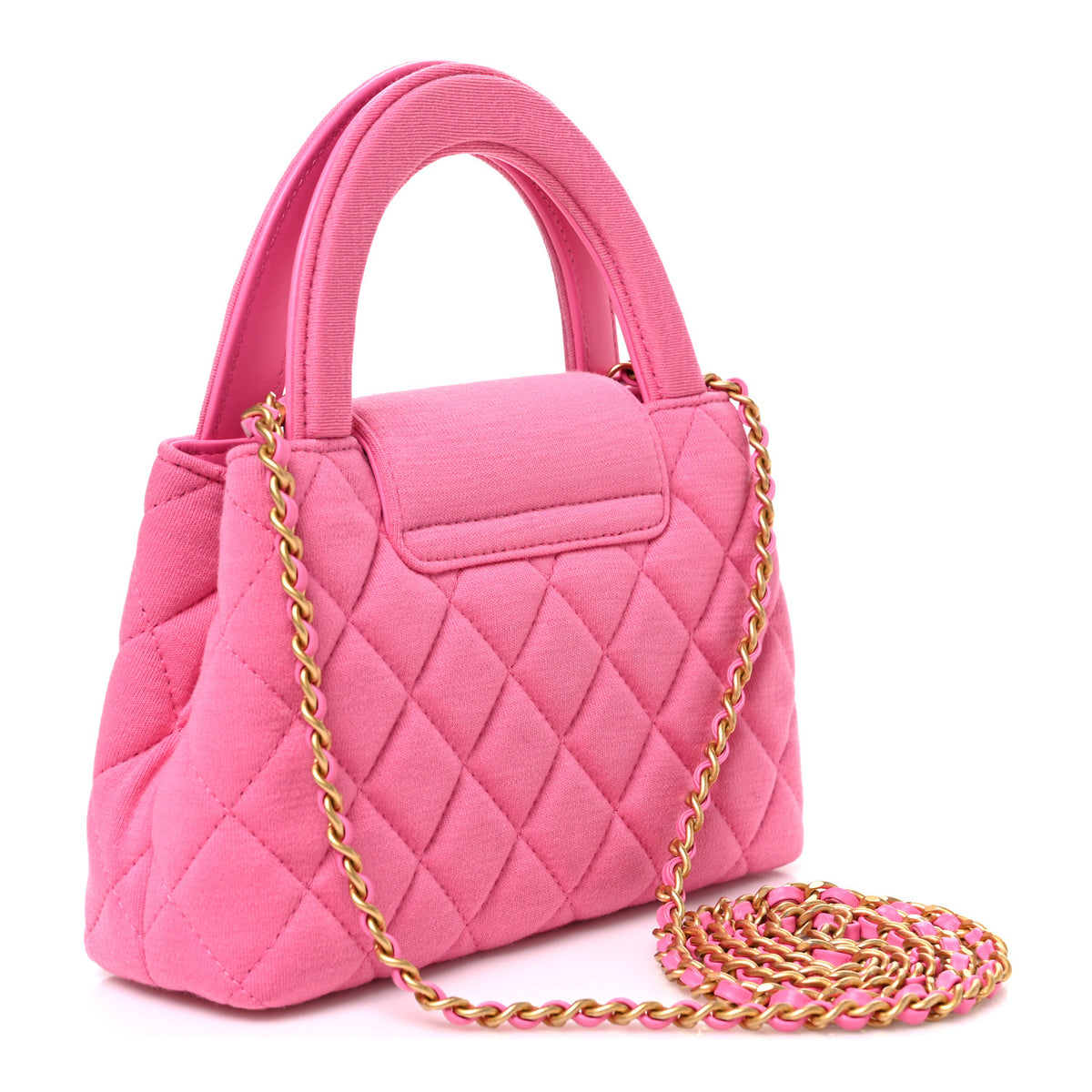 Chanel Jersey Quilted Nano Kelly Shopper Pink 3 of 10