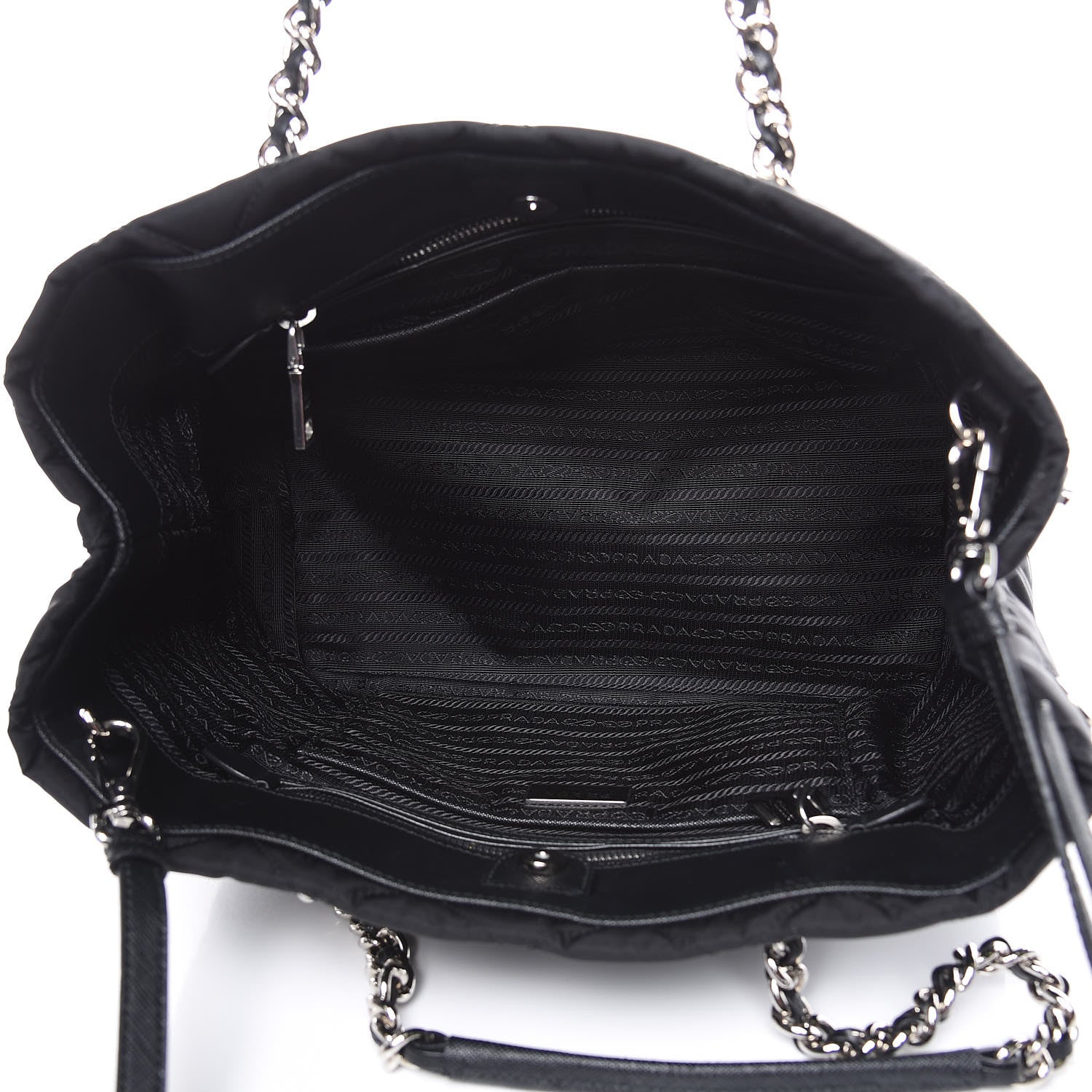 Prada Nylon Tessuto Impuntu Quilted Shoulder Bag Black 5 of 9