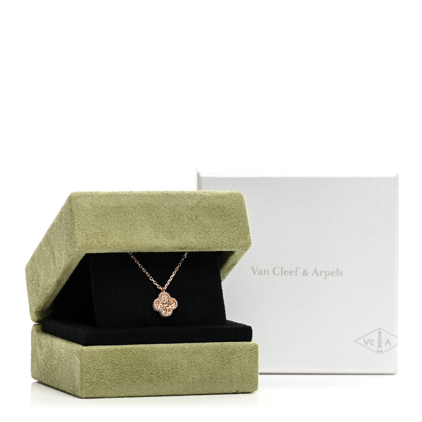 VAN CLEEF & ARPELS 18K Rose Gold Sweet Alhambra Pendant Necklace
