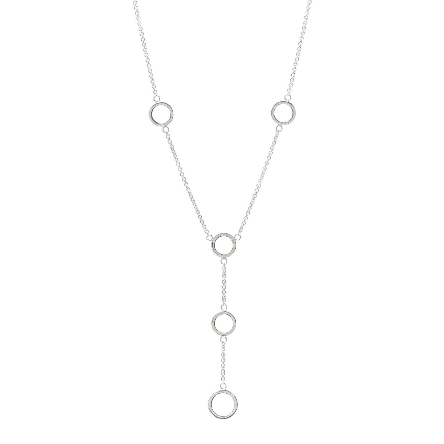 Sterling Silver Circles Lariat Necklace