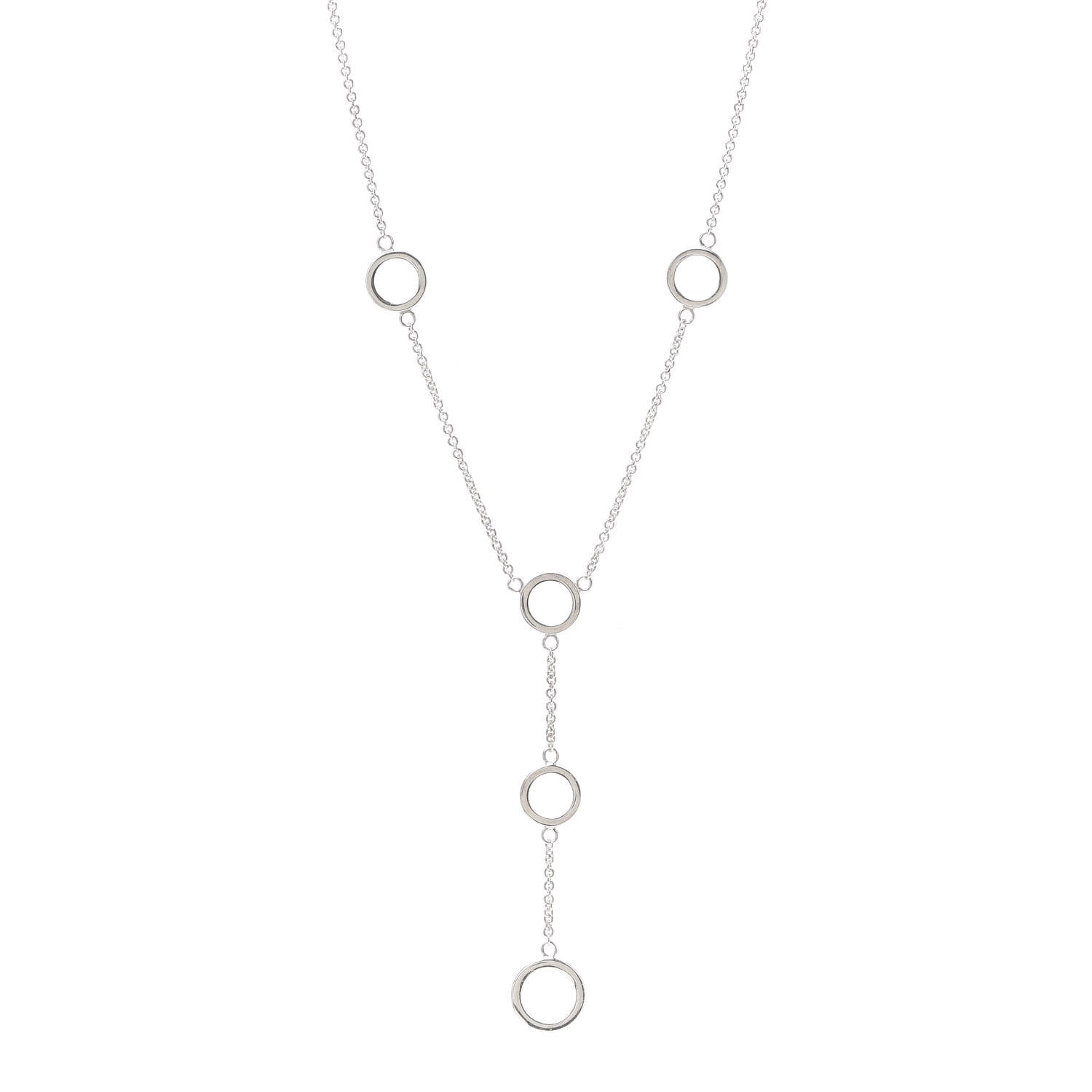 Tiffany Sterling Silver Circles Lariat Necklace 1 of 4