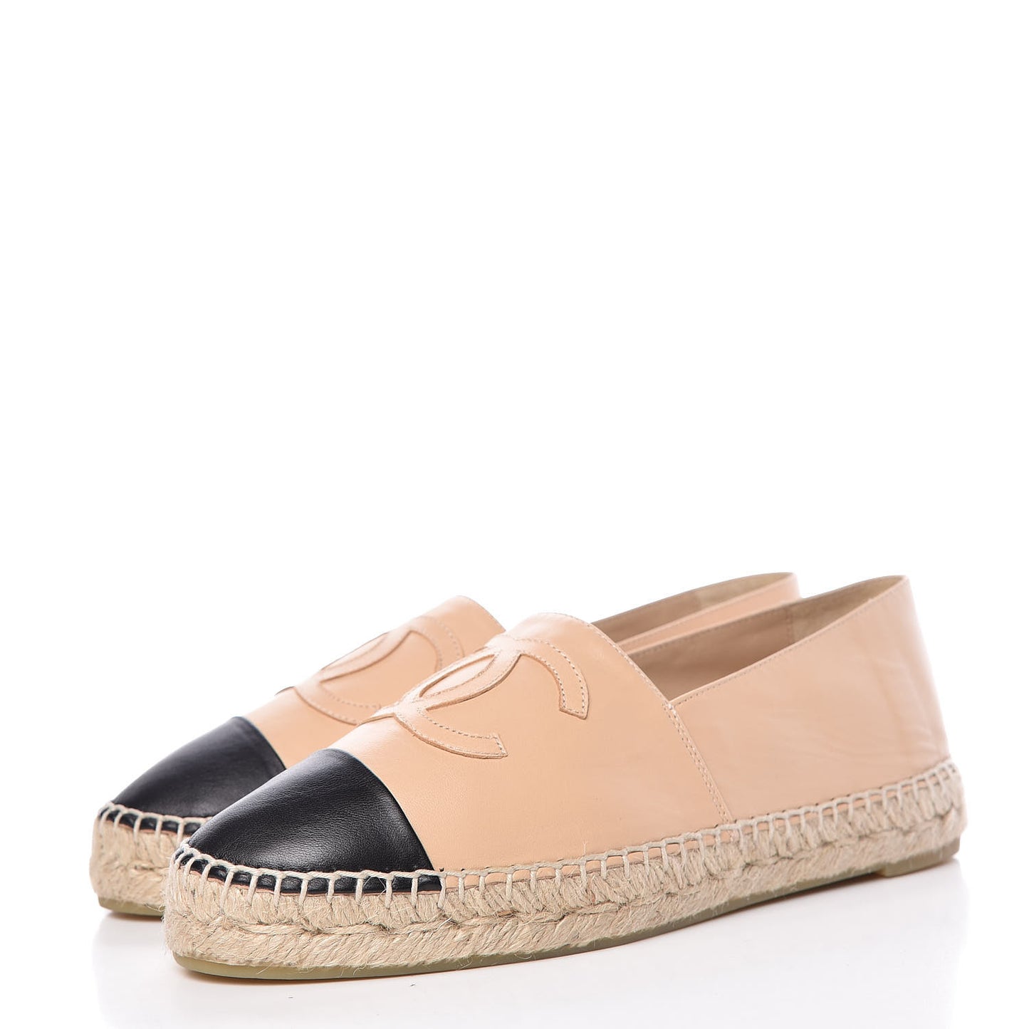 Lambskin CC Espadrilles 38 Beige Black