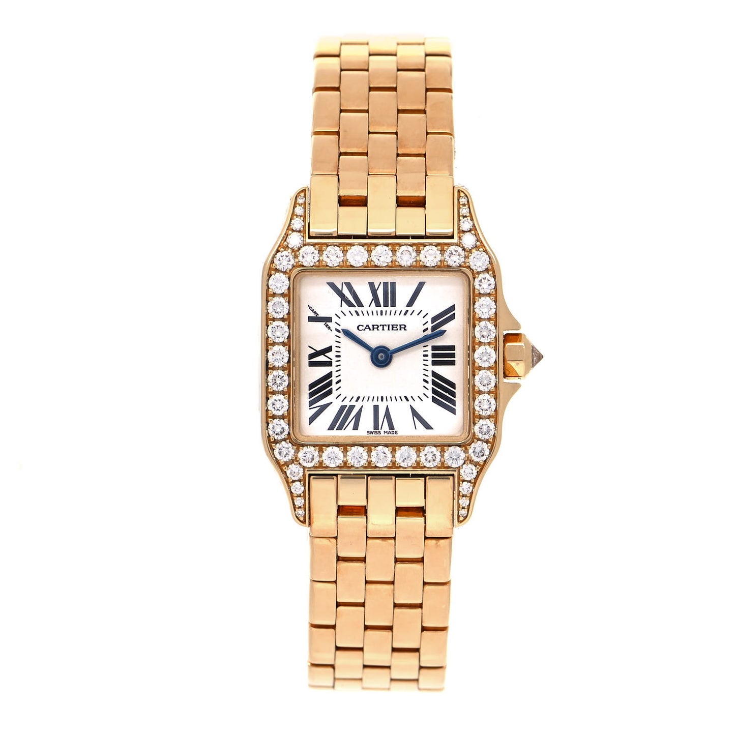 18K Yellow Gold Diamond 20mm Santos Demoiselle Quartz Watch