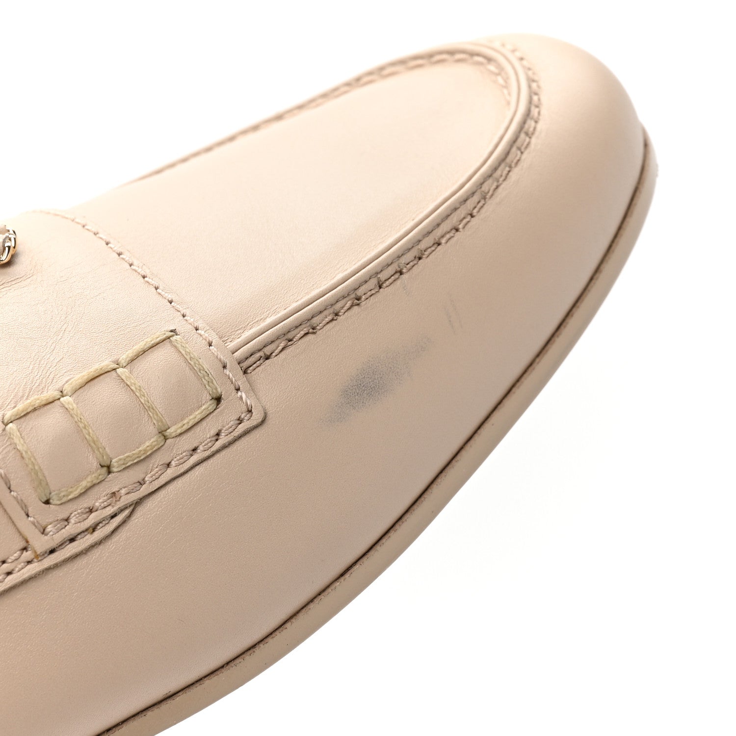 Chanel Calfskin CC Chain Mocassin Loafers 39 Beige 9 of 11