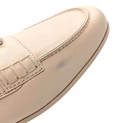 Chanel Calfskin CC Chain Mocassin Loafers 39 Beige 9 of 11