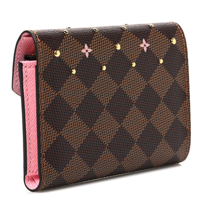Louis Vuitton Damier Ebene Studded Victorine Wallet 3 of 7
