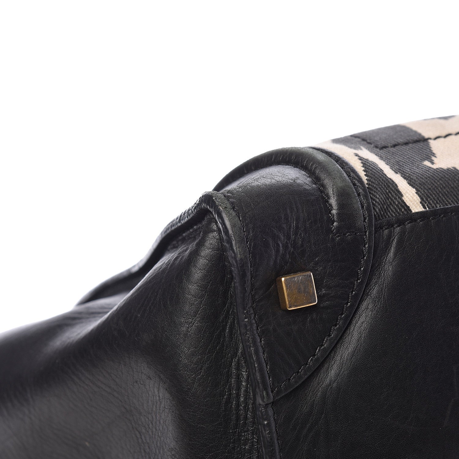 Celine Canvas Smooth Calfskin Leopard Print Mini Luggage Black 10 of 25