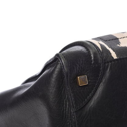 Celine Canvas Smooth Calfskin Leopard Print Mini Luggage Black 10 of 25