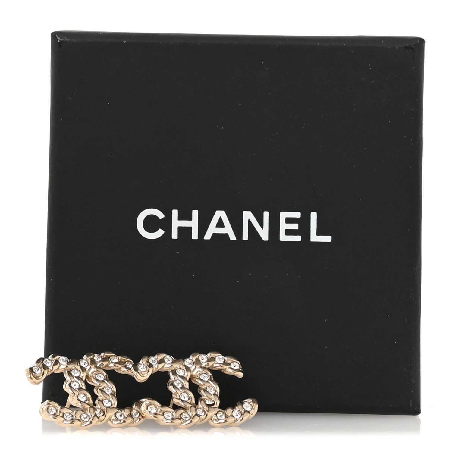 Chanel Crystal Pearls Coronation CC Earrings Gold 5 of 5