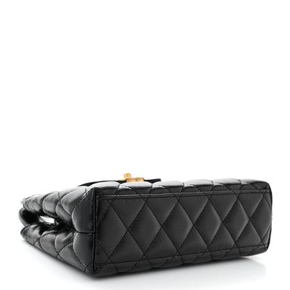 Chanel Shiny Aged Calfskin Quilted Nano Kelly Shopper Black 4 of 11